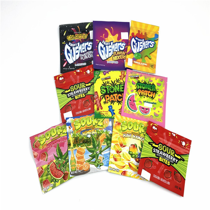 Le zip-lock fait sur commande de toucher doux a imprimé la soudure à chaud résistante Matte Weed Design Mylar Bags de plastique d'enfant de support de preuve d'odeur