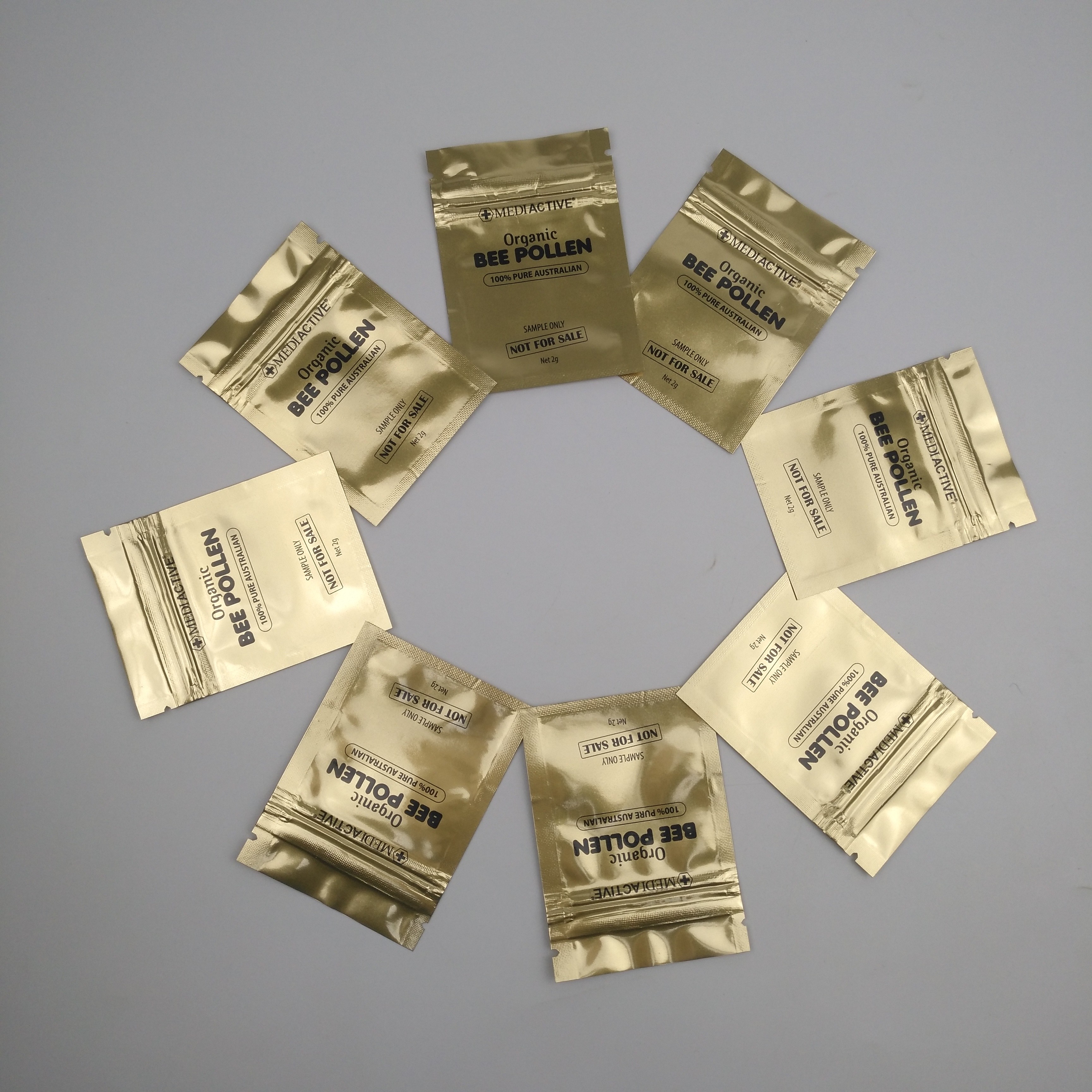 Poche plate de tirette de GV VMPET d'emballage de sachets en matière plastique de la gravure 100mic CMYK