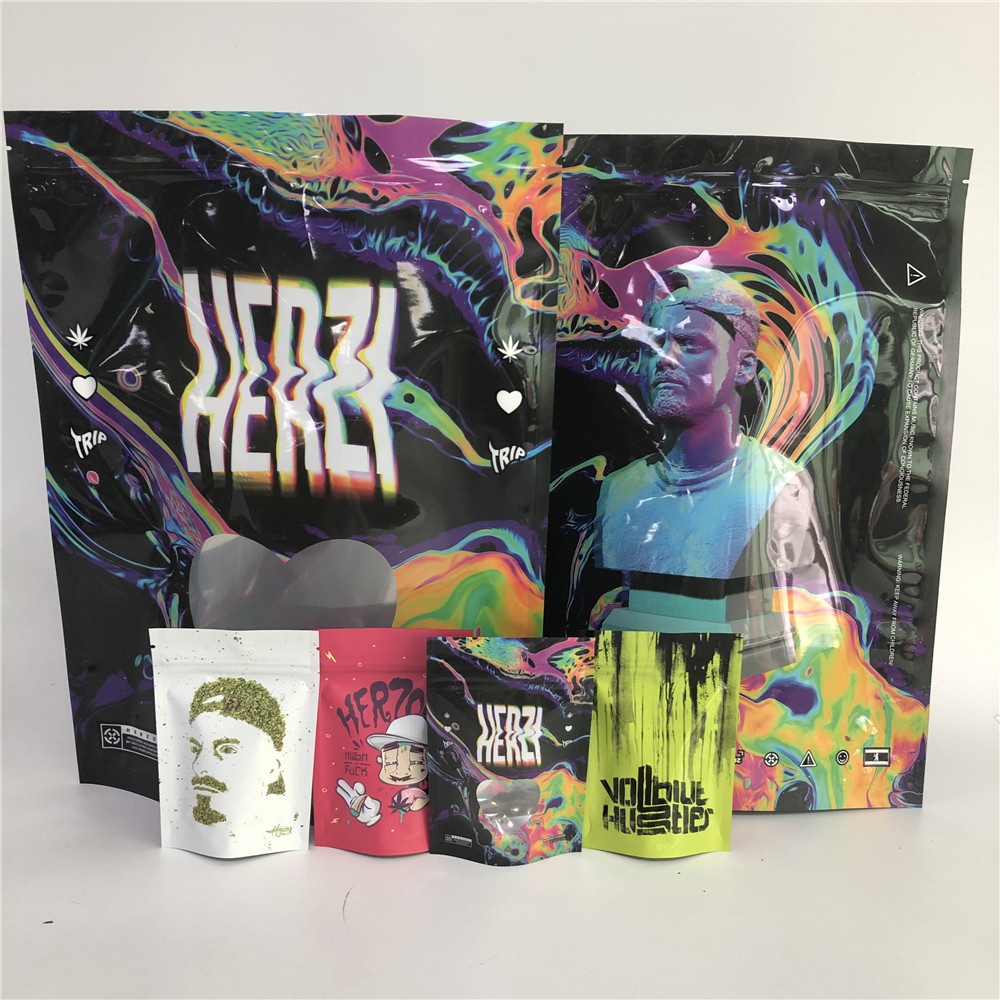 Les mauvaises herbes imprimées faites sur commande de graines fument l'emballage Amber Leaf Tobacco Pouch d'enveloppe de cigare que /Blunt enveloppent les poches de empaquetage