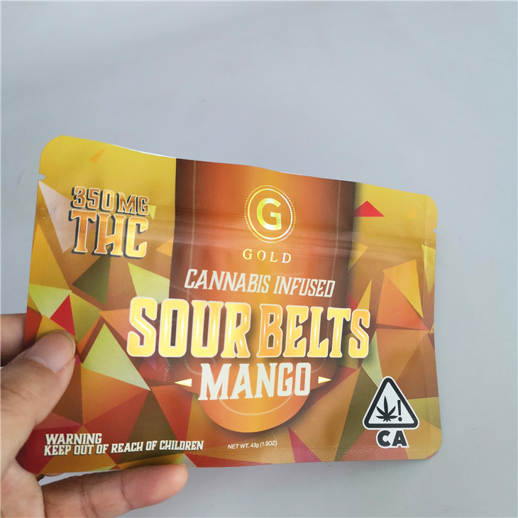 4X6 avance Mylar petit à petit les sacs que zip-lock déjouent les mauvaises herbes suisses rayées de THC CBD