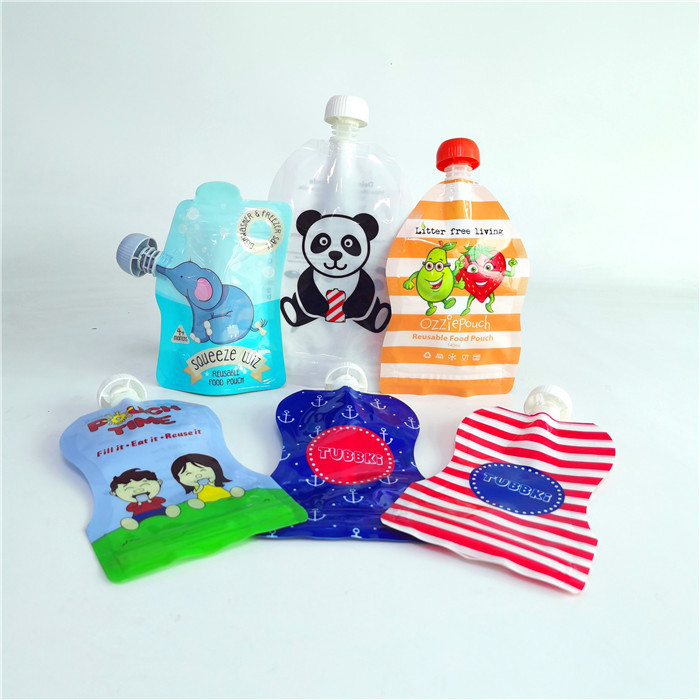 le sac liquide en plastique en gros de Mylar de poche de bec de preuve pour des paquets d'emballage de poche de nourriture de liquide de jus a formé des sacs de mylar