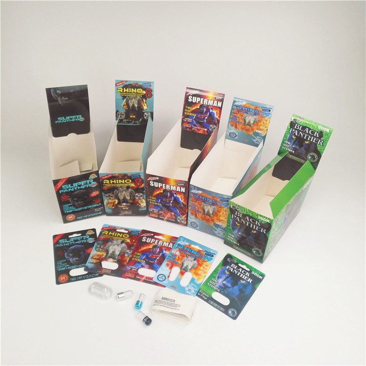 carte Pantone CYMK CMRK de boursouflure de pilule du renforceur 90mic avec la boîte de présentation