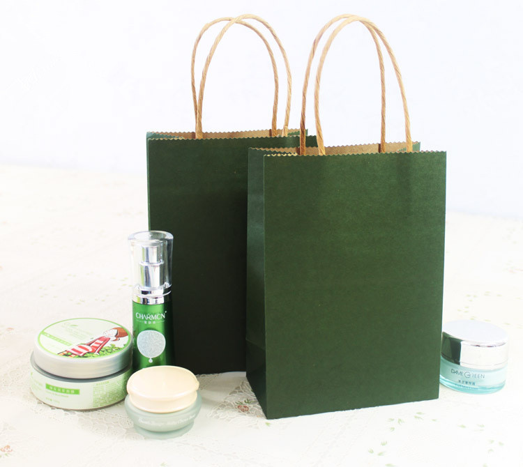 Papier d'emballage adapté aux besoins du client par impression verte de fantaisie de sacs en papier pour l'achat