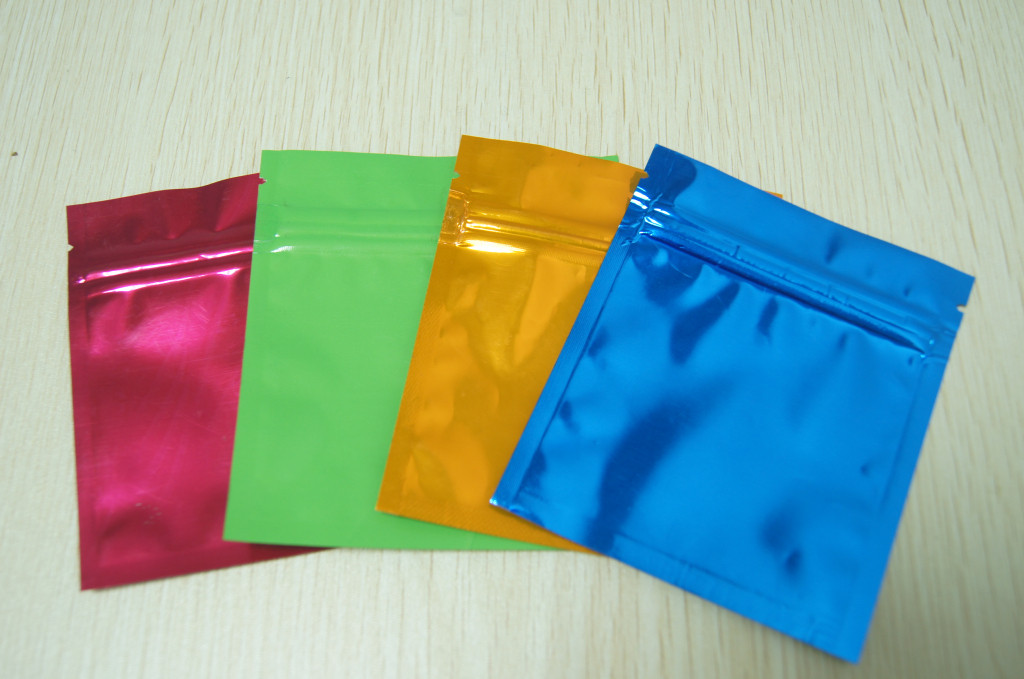 Petits joint latéral de sac de papier aluminium trois brillants colorés Mylar plat avec le zip-lock