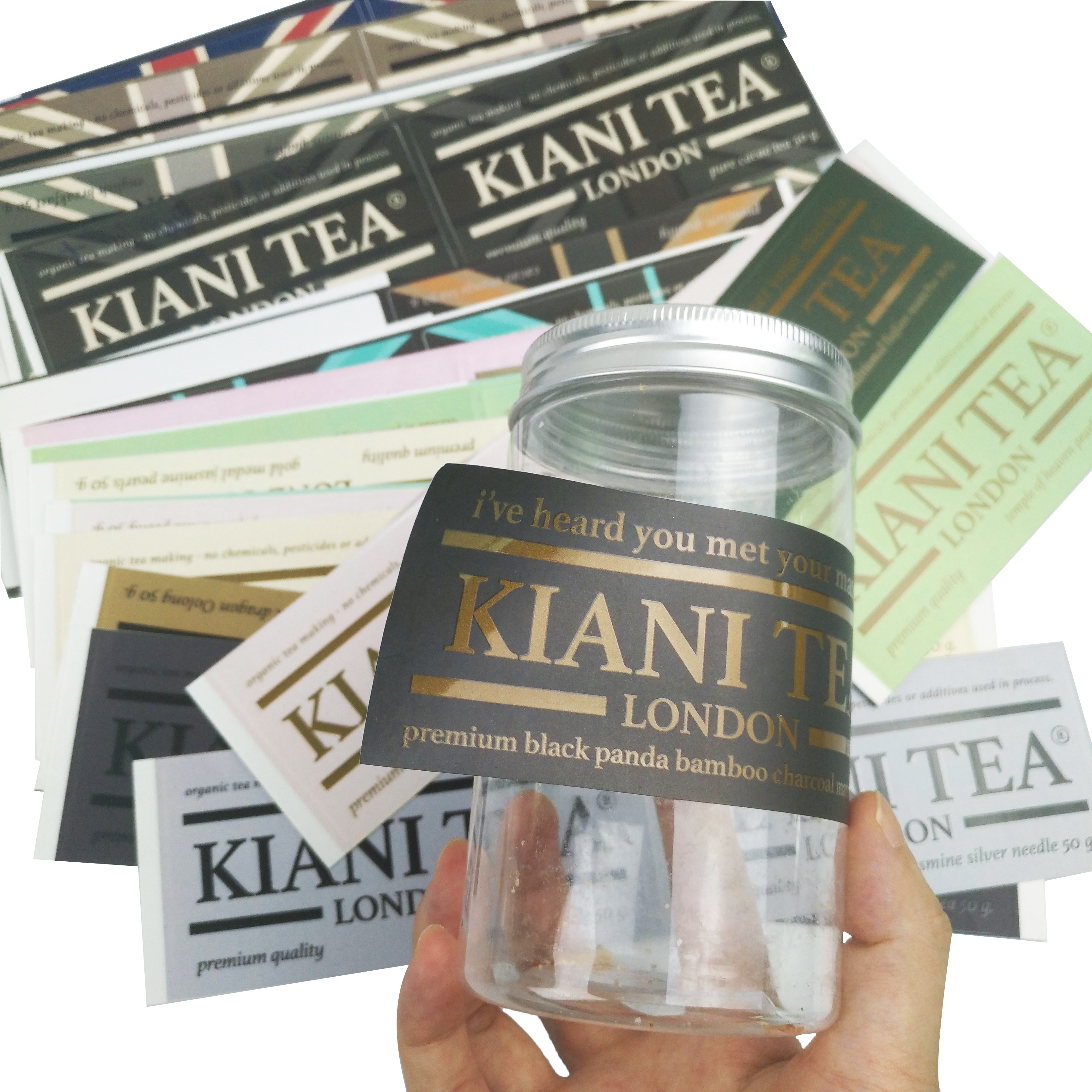 Bouteille d'eau imperméable adhésive adaptée aux besoins du client unique Logo Printed Labels Sticker fait sur commande de produit alimentaire d'autocollant