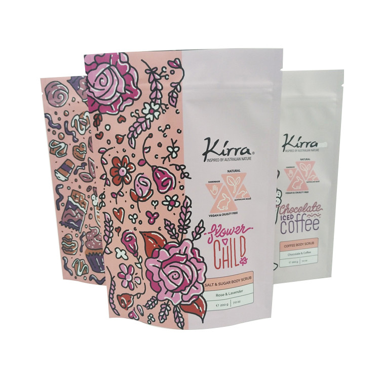 le corps de empaquetage cosmétique de chocolat de moka de MOPP VMPET de sac de 10C CMYK frottent