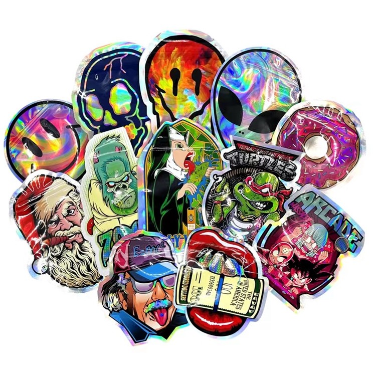 La coutume découpée avec des matrices rescellable irrégulière de poche de sucrerie de cercle forment le sac 3.5G 7G de Mylar