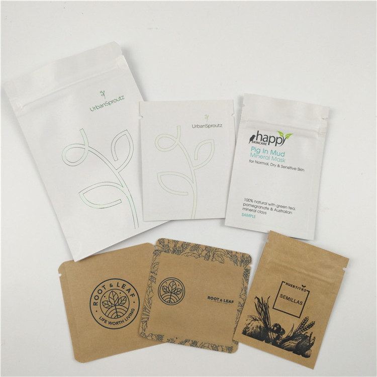 Emballage de Mini Kraft Paper Cosmetic Pouch avec le sachet vide de pilule de thé de café d'aluminium de tirette