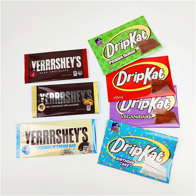 Emballage imprimé fait sur commande de sac de casse-croûte de Mylar Edibles pour la barre de chocolat 400mg