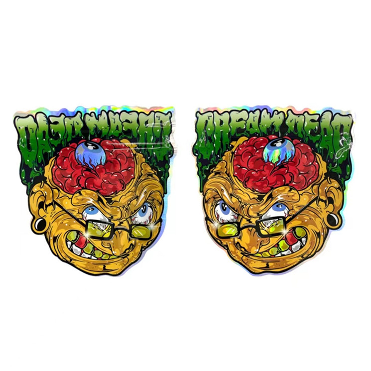 La serrure rescellable irrégulière Mylar de fermeture éclair met en sac le sachet en matière plastique de sucrerie