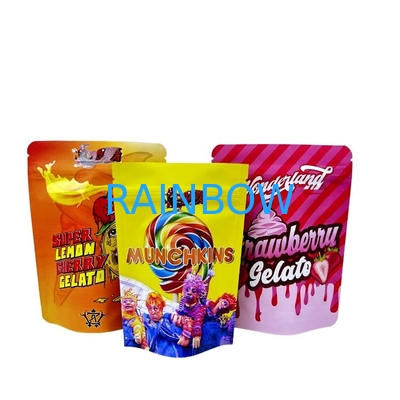 Impression numérique Minfly en papier d'aluminium personnalisé ré-fermé debout résistant à l'odorat Fermeture éclair Mylar Emballage Sacs à sacs pour aliments