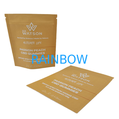 Ventes en gros en papier kraft biodégradable écologique à nouveau verrouillable Sacs Mylar imprimés numériquement Sacs anti-odeur en PLA avec logo