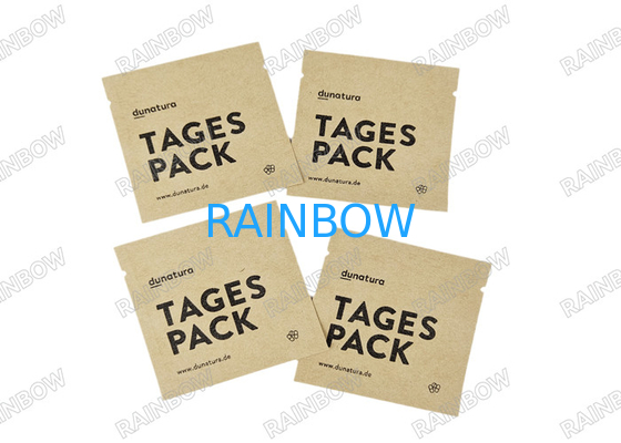Sachet de papier kraft trois côtés scellés Biodégradable pour comprimés