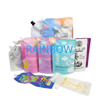Sachet souple en plastique liquide avec bec verseur, emballage de compression pour cosmétiques, boissons, lotion, sachet à buse