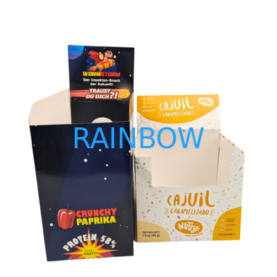 Affichage personnalisé au détail boîte en papier pliable 3,5 g pour le petit déjeuner Fruits secs instantanés Noix céréales céréales emballage alimentaire