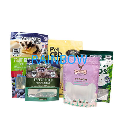 Sacoche de nourriture pour animaux de compagnie à haute barrière imprimée sur mesure avec gravure pour emballage à l'épreuve de l'humidité