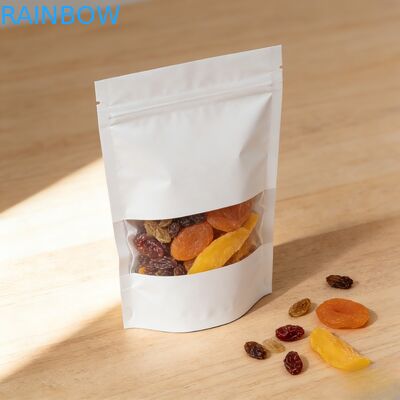 Customized Biodegradable Kraft Paper Heat Seal Ziplock Moisture-Proof Food Packaging Bags For Nut Dried Fruit Mylar Bag