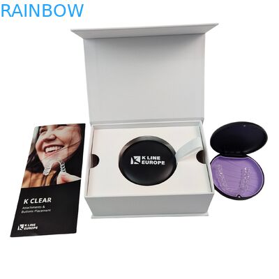 Boîte de kit d'attaches dentaires avec logo personnalisé, boîte d'emballage d'aligneurs orthodontiques avec insert en papier, boîte d'emballage d'aligneurs dentaires