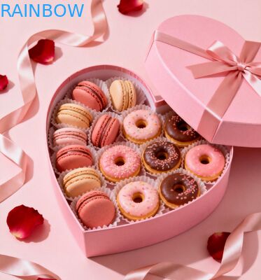 Boîte cadeau pliable biodégradable personnalisable pour les emballages de boulangerie et les macarons de pâtisserie