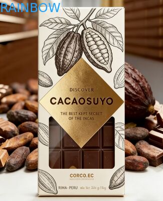 Boîte en papier kraft biodégradable de qualité alimentaire avec fenêtre transparente pour emballage de barres de chocolat