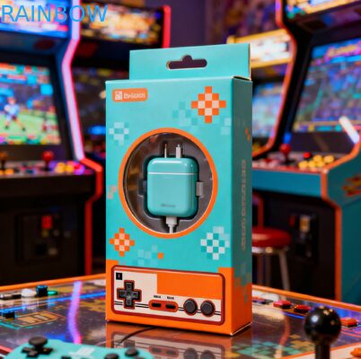 Quantité personnalisable Boîte en papier d'épaisseur 350 g avec finition par estampage à chaud pour emballage de câbles USB